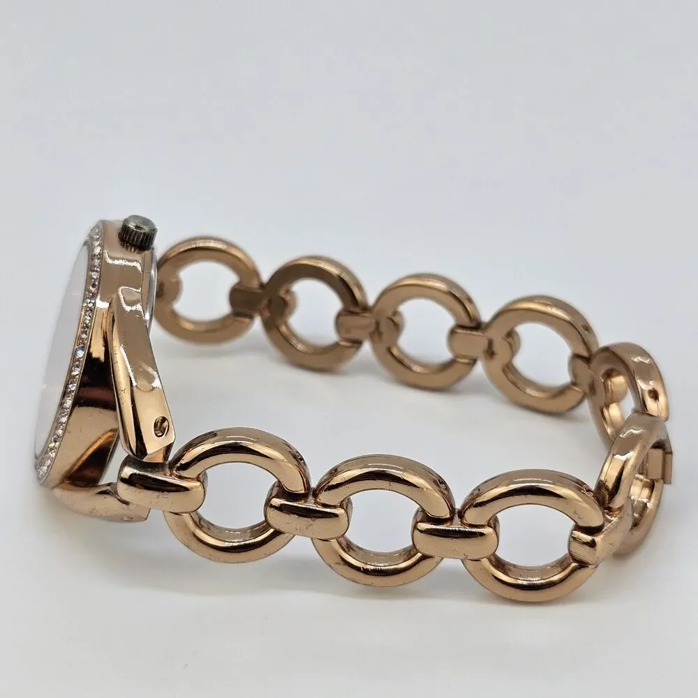 Ellen Tracy Women's Watch 32MM Gold Dial Gold Bracelet Band 7